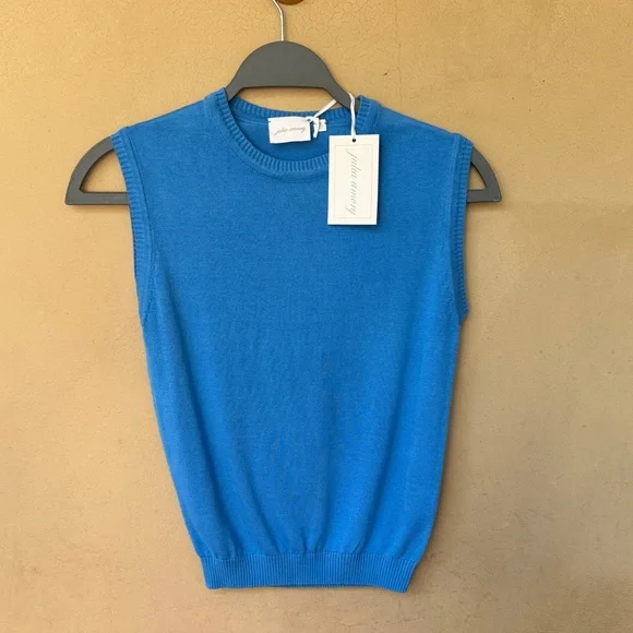 Julia Amory Cornflower Blue Tippi Sleeveless Knit Top - Picture 6 of 7